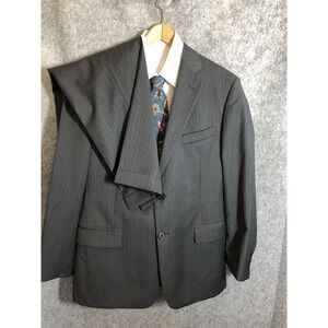 Brooks Brothers Suit 41R Blazer Suit Coat Pants 35 Gray Pinstripe Wool 346